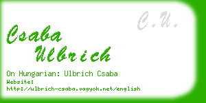 csaba ulbrich business card